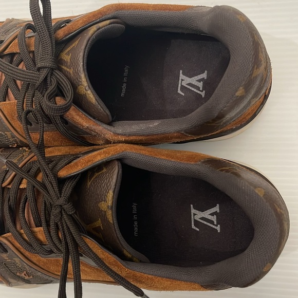 LOUIS VUITTON LEATHER SUEDE LOW SNEAKERS MENS UK SIZE 9 US SIZE 10.5 - Picture 7 of 16